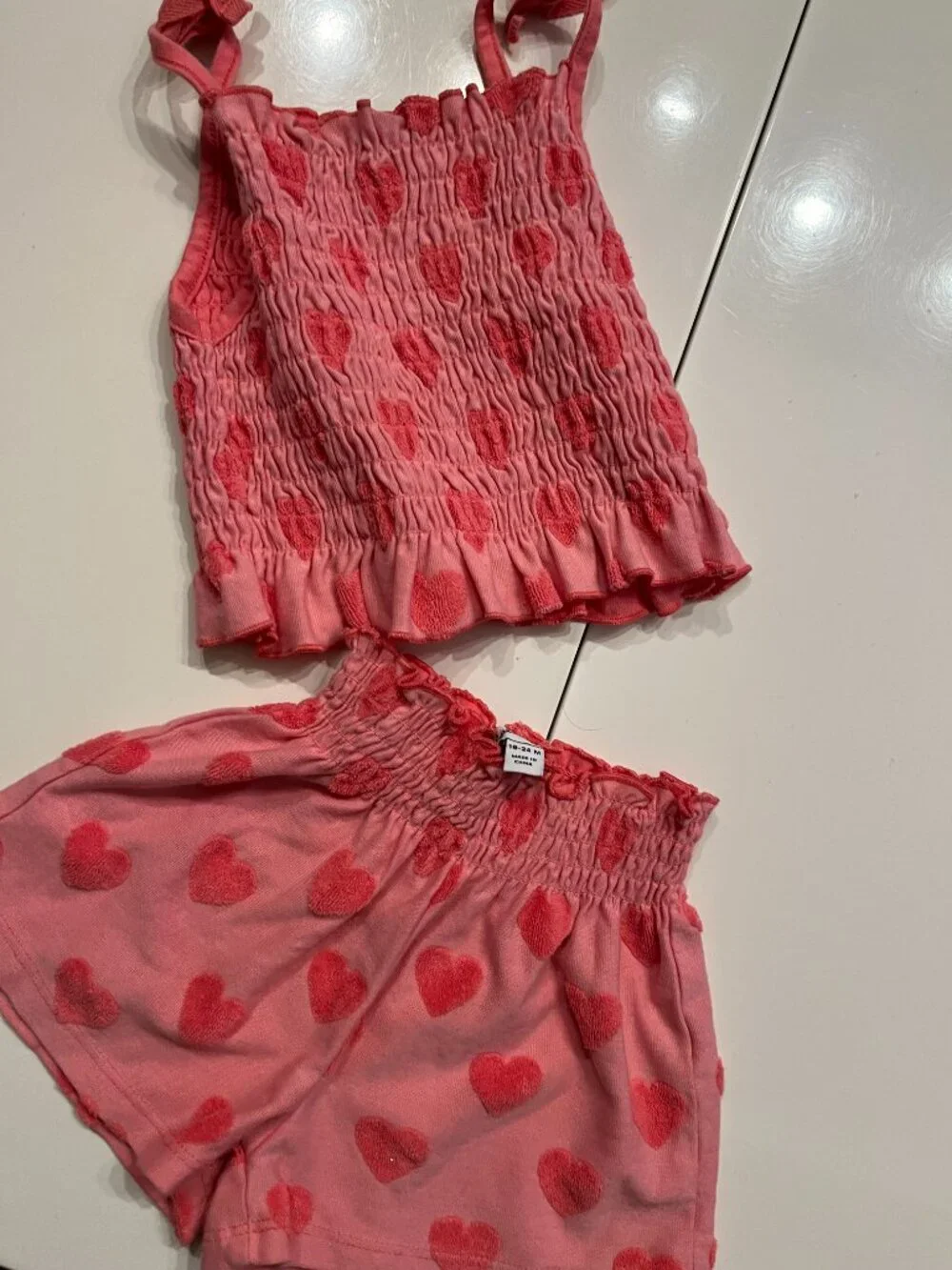 Splendid Heart Tank Shorts Set  (Size 18 24M)  2 pieces  Cotton Blend
